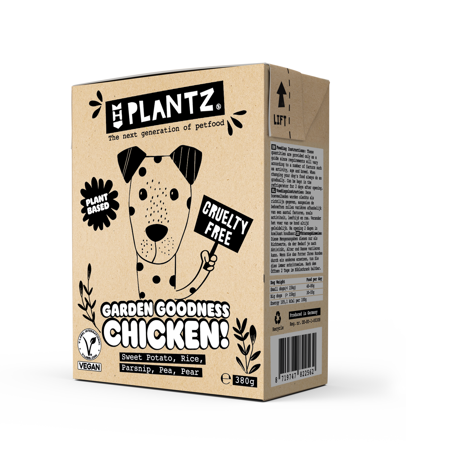 Plantz Vegan Chicken-Like Moist Food - 380 g